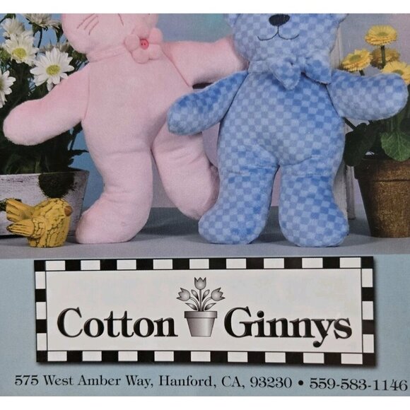 Cotton Ginnys Cuddle Me Minkee Animal Babies Cat Bear Bunny 12 Inch 16 Inch New - Picture 4 of 6